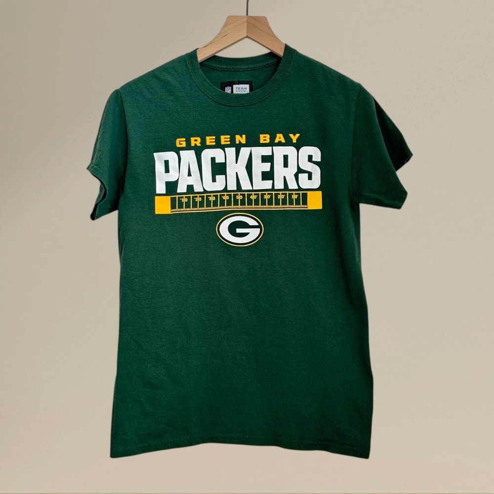 NFL Bay Packers Shirt Men's Size S Green Cotton Short Sleeve Graphic T-Shirt